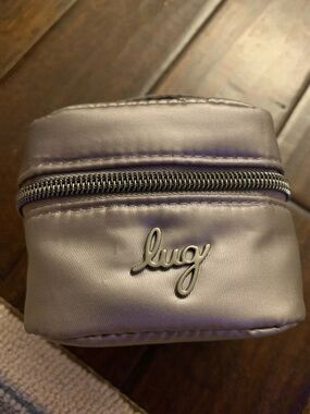 lug Quilted Silver Travel Jewelry Pouch with Top Handle Mini Swizzle like new!